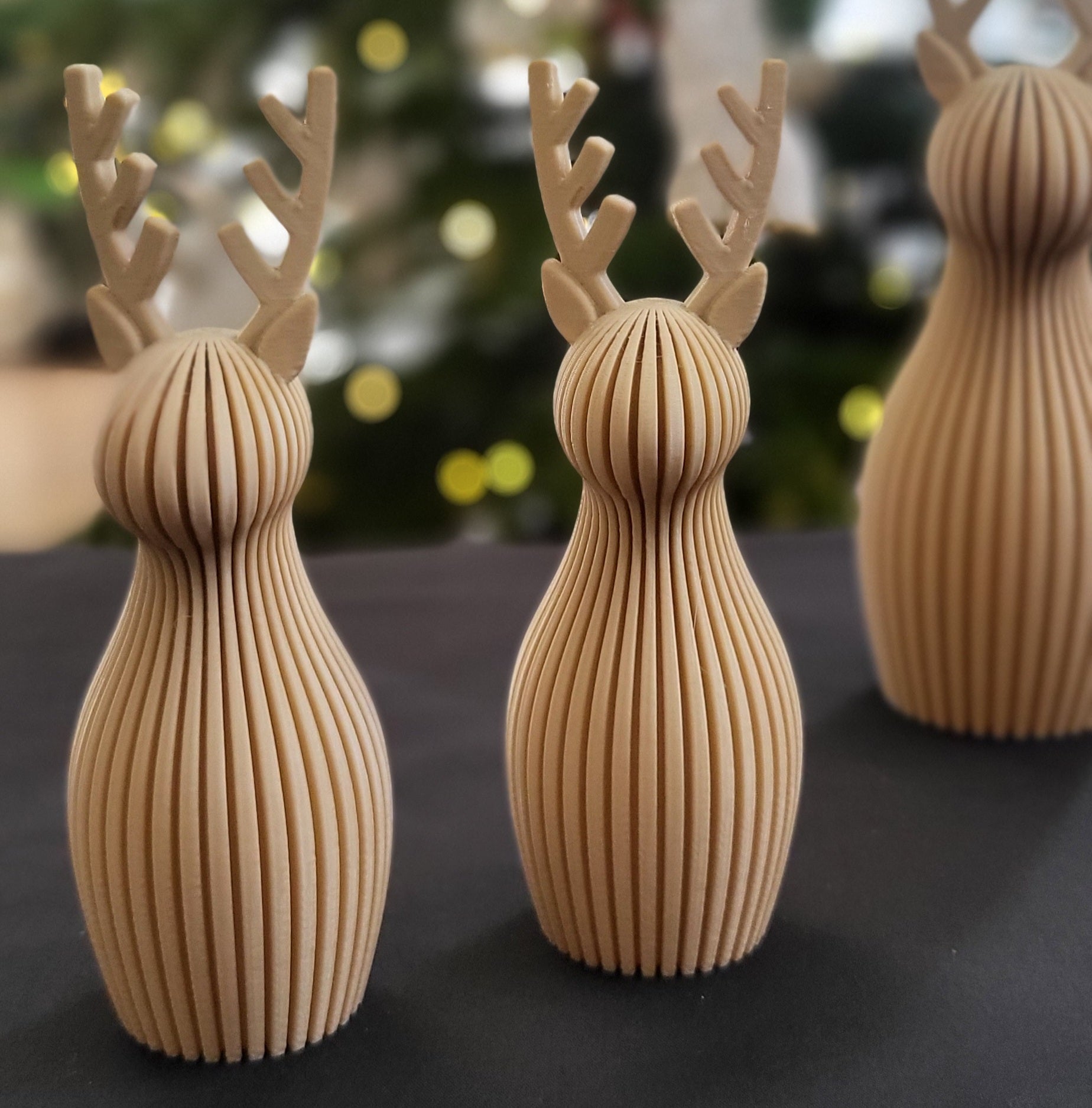 Zestaw 3 Reniferów Dekoracyjnych "Leśny Rytm" / Jeleń Geometryczny