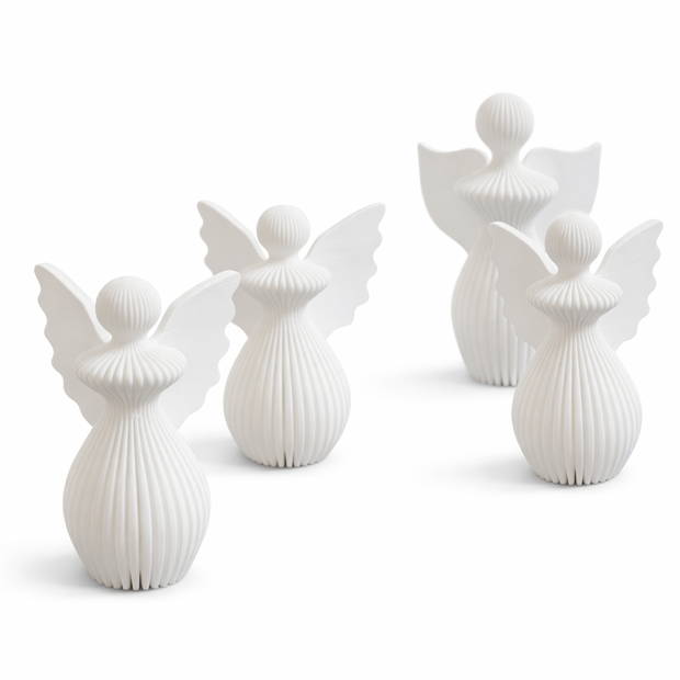 Zestaw 4 Aniołków Dekoracyjnych "Aria" – Kolekcja Liniowa